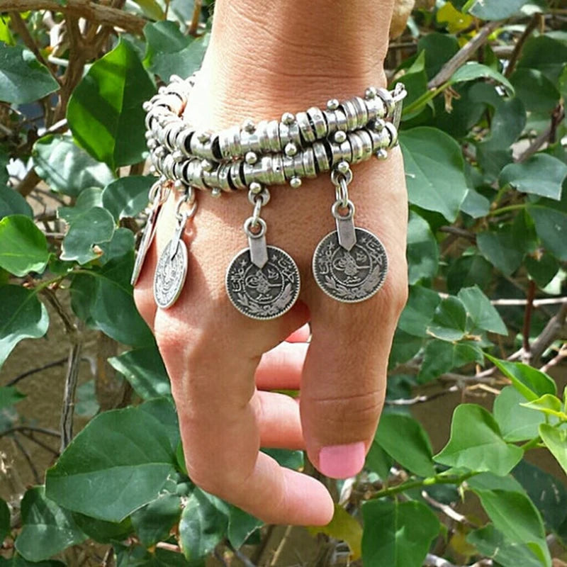 Ethnic Coin Pendant Bracelets