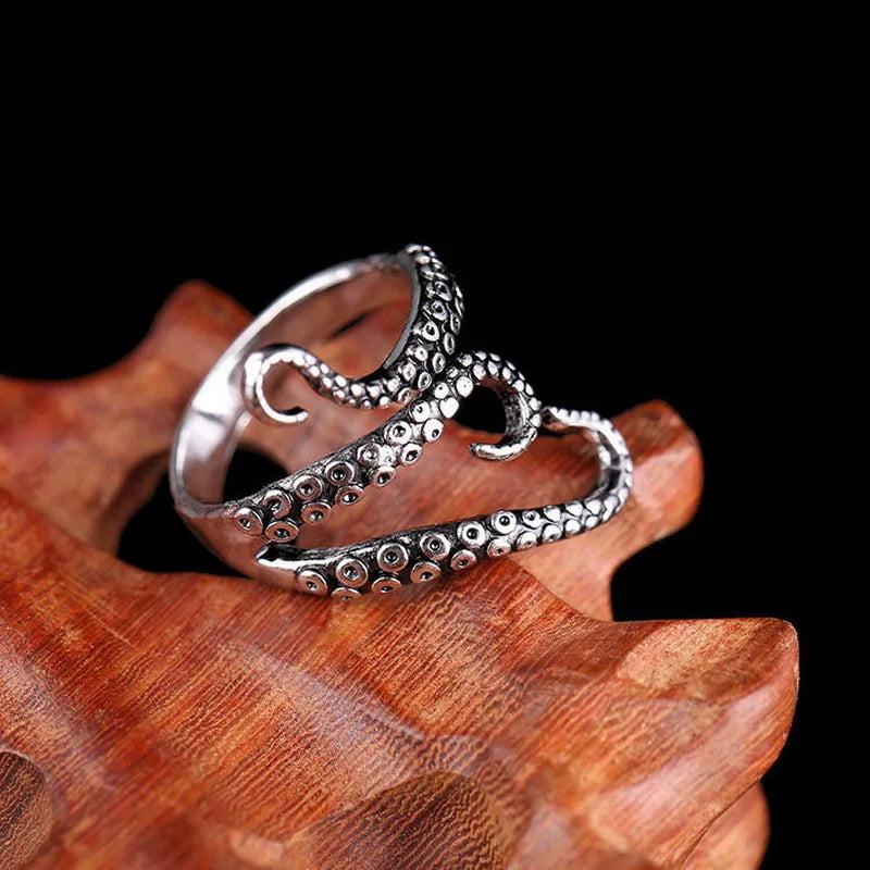 Titanium Steel Octopus Rings