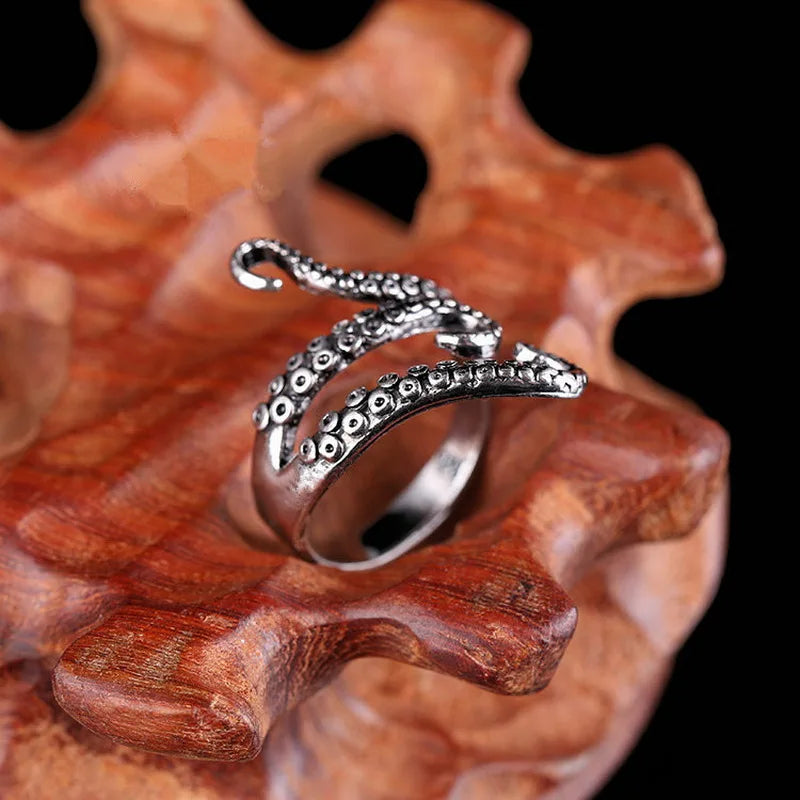 Titanium Steel Octopus Rings