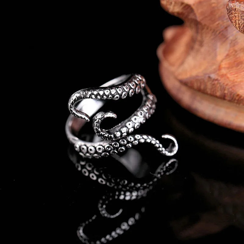Titanium Steel Octopus Rings