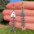 Metal Fishbone Earrings