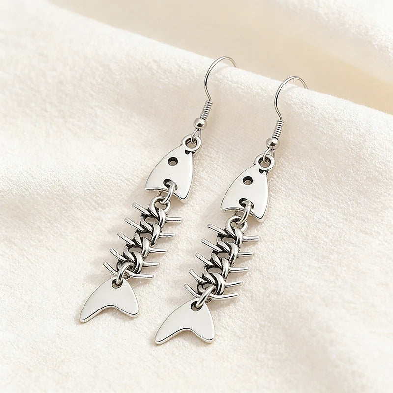Metal Fishbone Earrings