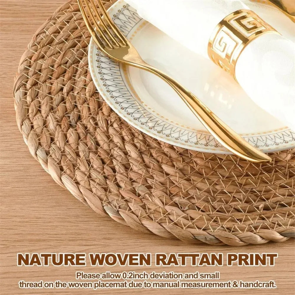 Round Handwoven Rattan Placemats