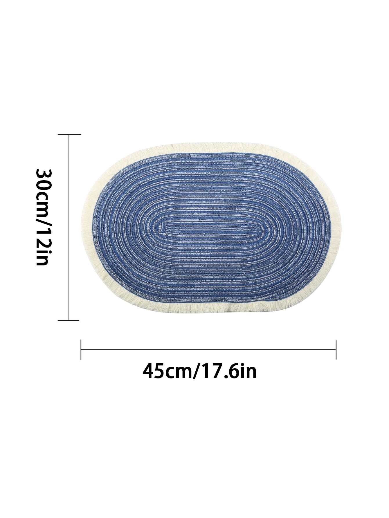 4pcs/set High Quality Handmade Oval Woven Braided Placemats 18x12inch