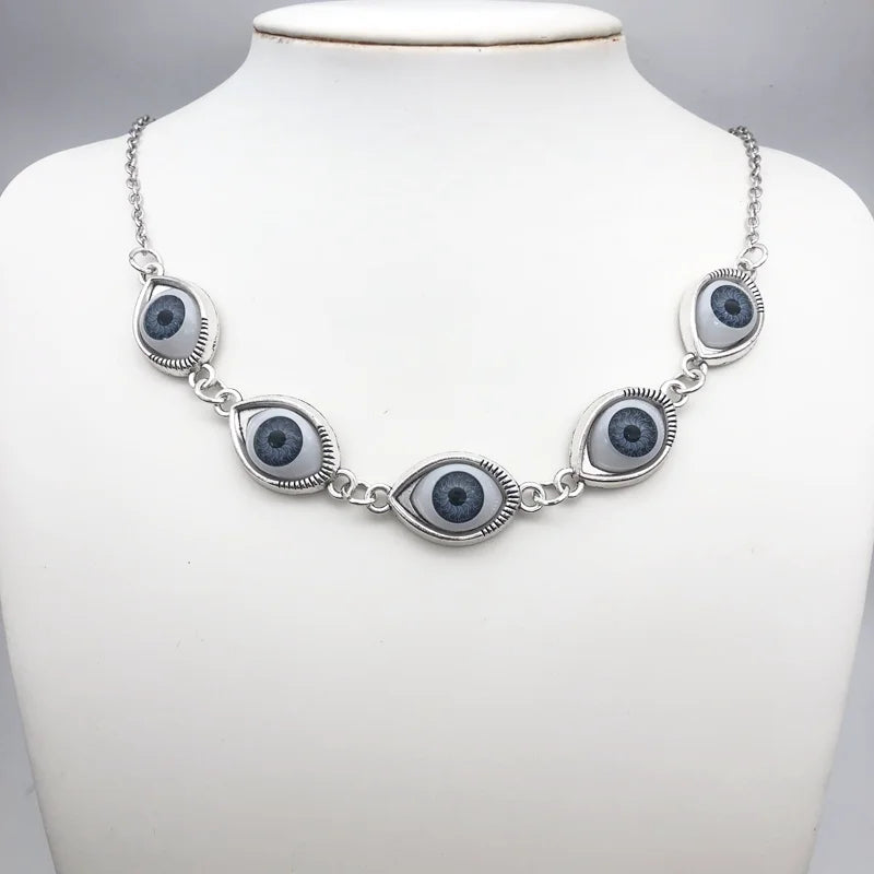 Evil Eye Gothic Chain Necklace | Punk Choker Pendant