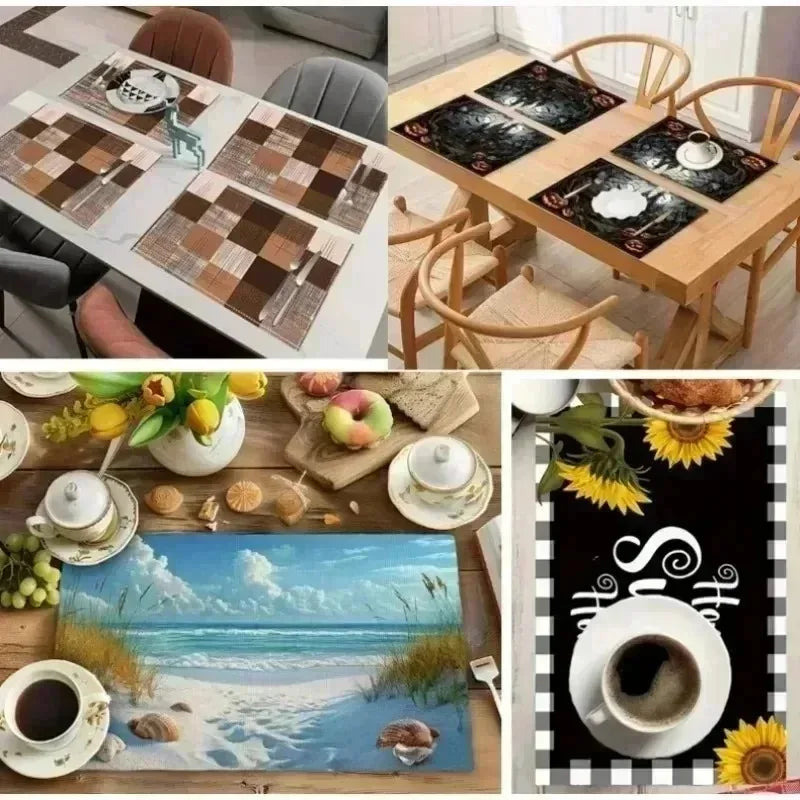 4/6pcs Flower Table Mats