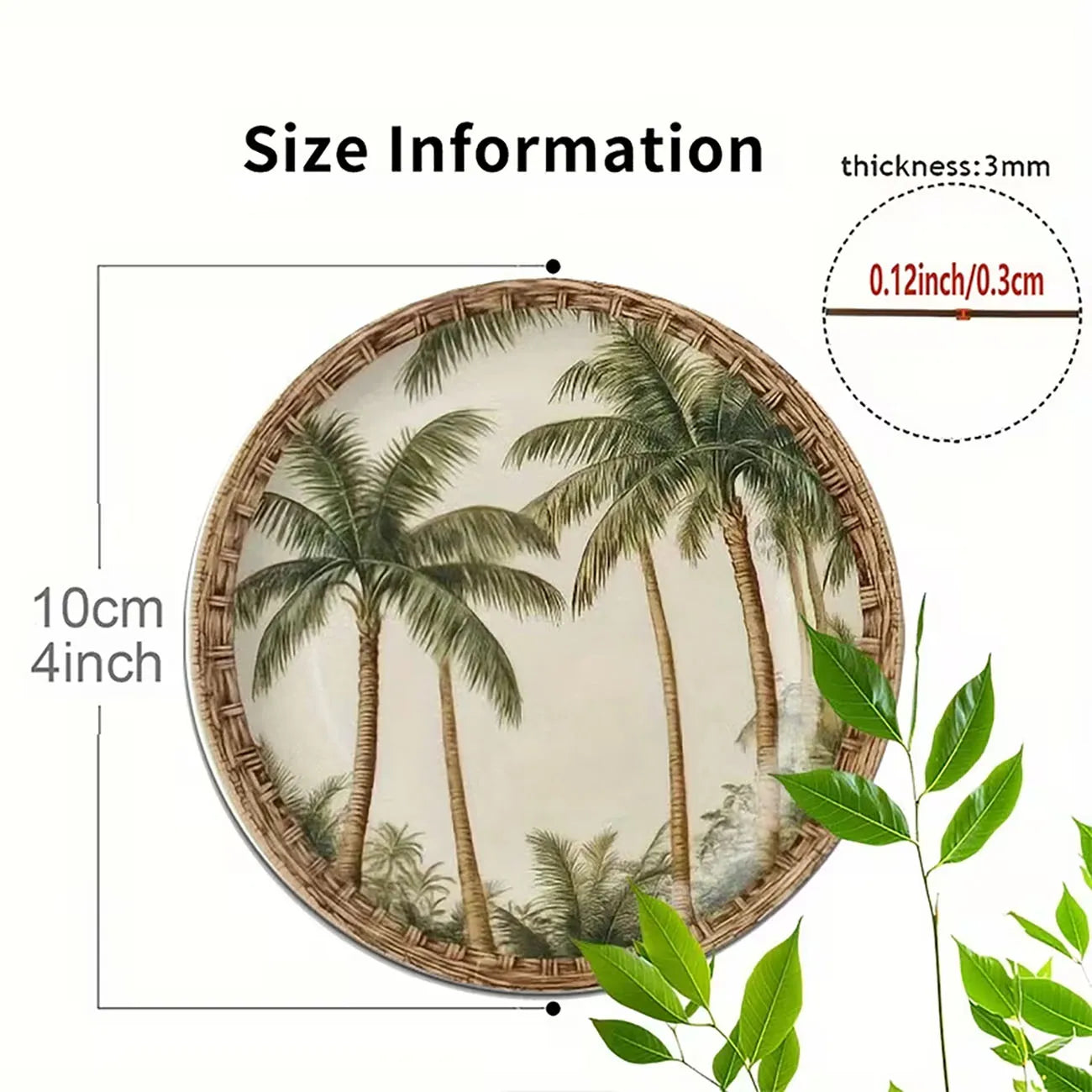 4Pcs Coastal Style Wooden Coasters