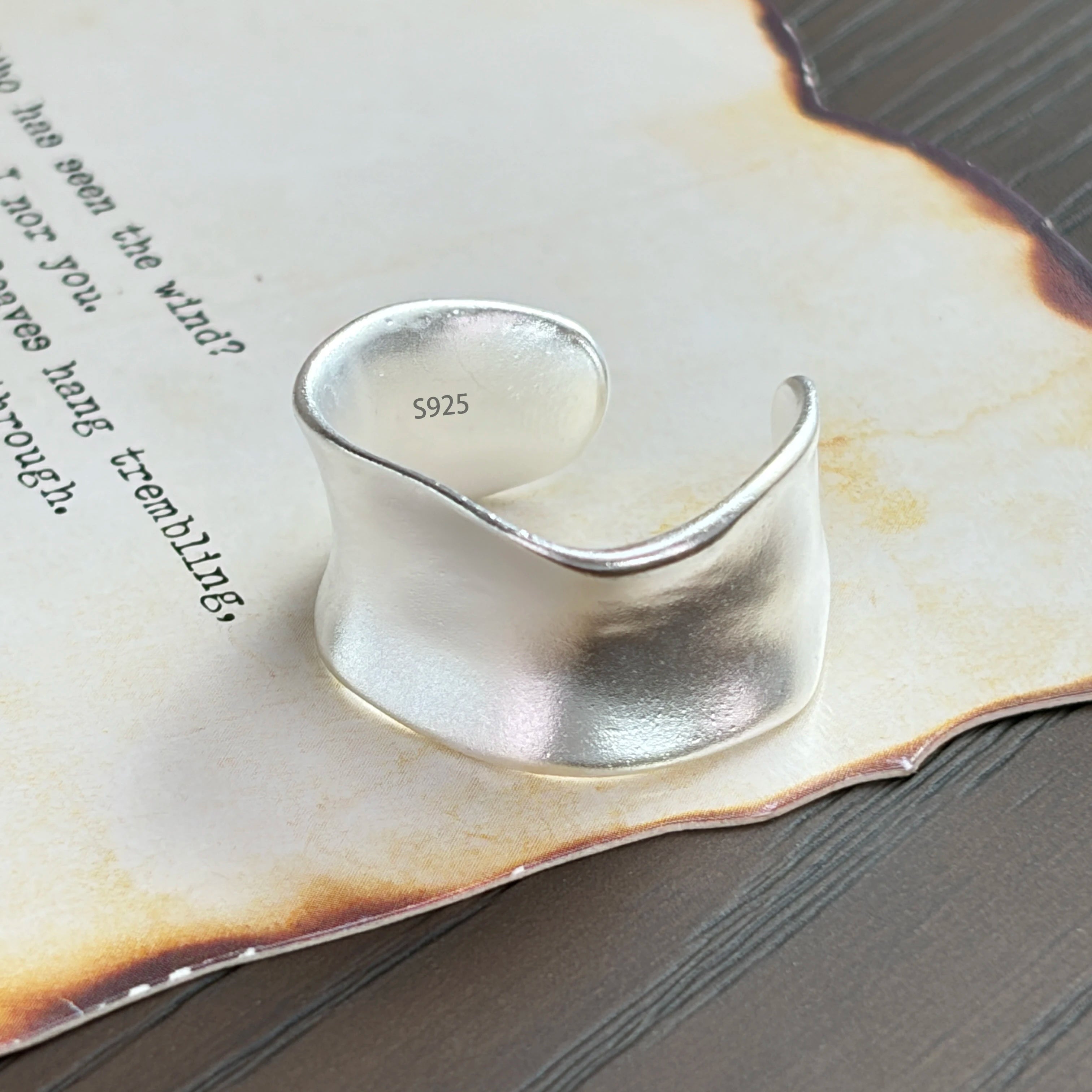 PANJBJ Real 925 Sterling Silver Retro Round Ring For 2 Rigns Women Chain Vintage Fine Jewelry Minimalist Accessories Gift