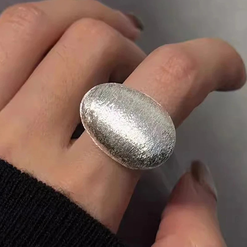 PANJBJ Real 925 Sterling Silver Retro Round Ring For 2 Rigns Women Chain Vintage Fine Jewelry Minimalist Accessories Gift