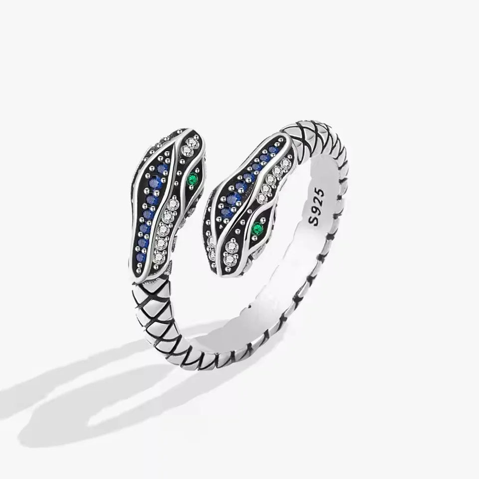 PANJBJ Real 925 Sterling Silver Retro Round Ring For 2 Rigns Women Chain Vintage Fine Jewelry Minimalist Accessories Gift