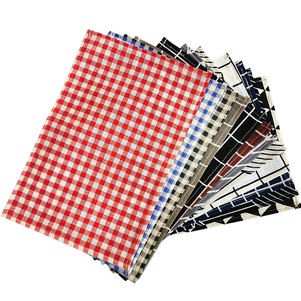 1Pc Polyester Linen Fabric Table Mats