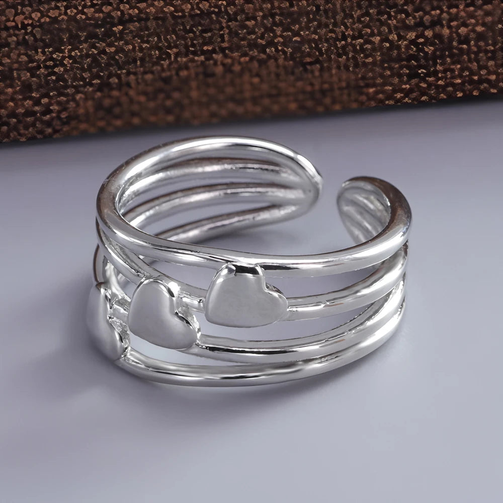 PANJBJ Real 925 Sterling Silver Retro Round Ring For 2 Rigns Women Chain Vintage Fine Jewelry Minimalist Accessories Gift