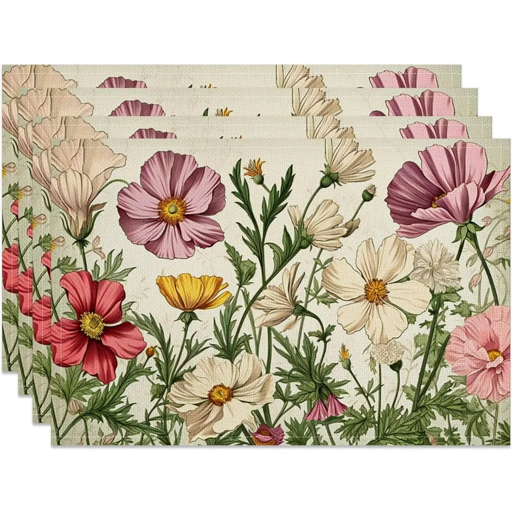 4/6pcs Flower Table Mats