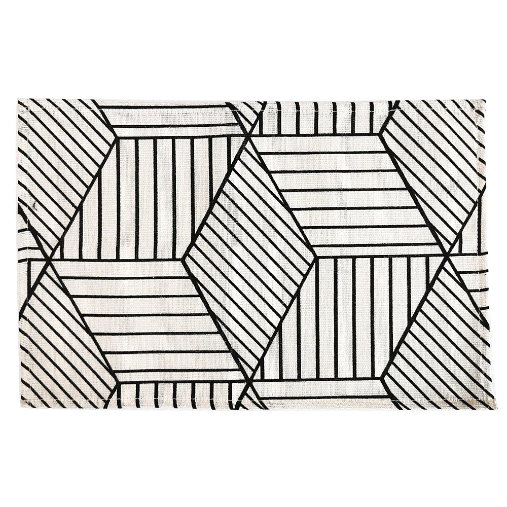1Pc Polyester Linen Fabric Table Mats
