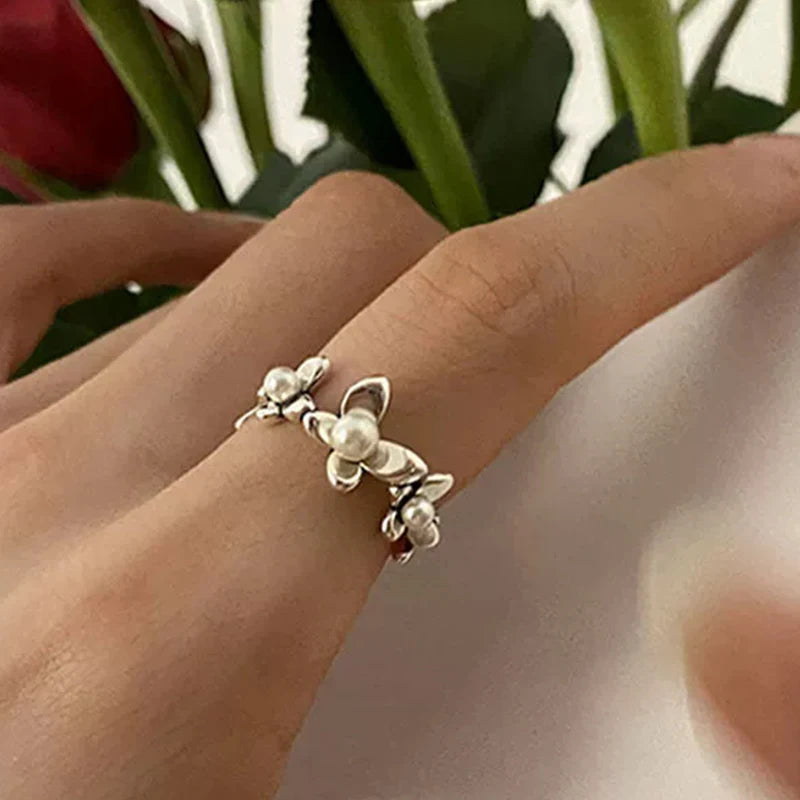 PANJBJ Real 925 Sterling Silver Retro Round Ring For 2 Rigns Women Chain Vintage Fine Jewelry Minimalist Accessories Gift