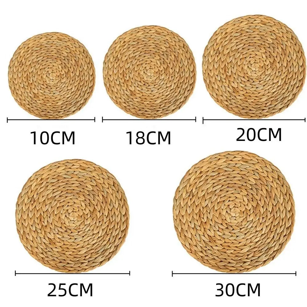 Rattan Round Natual Straw cups Mat