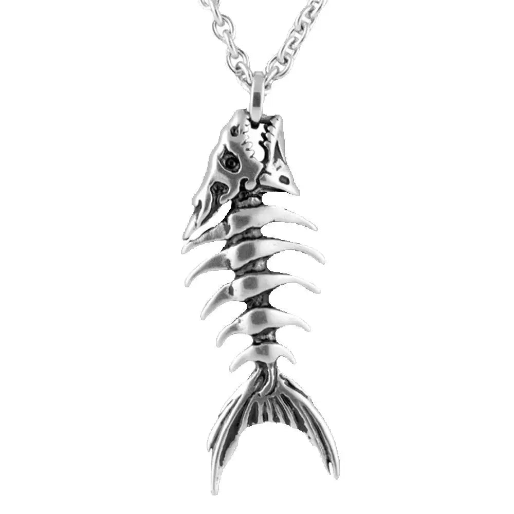 fish bone pendant necklace