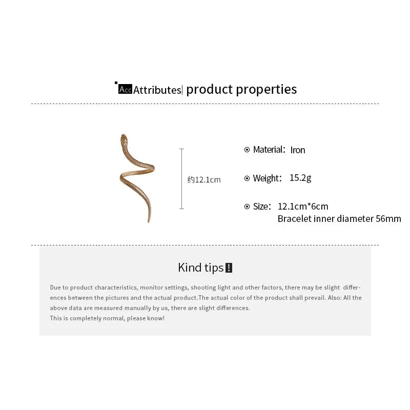 New Arrival Snake Shaped Cuff Bracelet Ring Set for Women Exaggerated Metal Unique Design Bracelet Fashion Jewelry Set