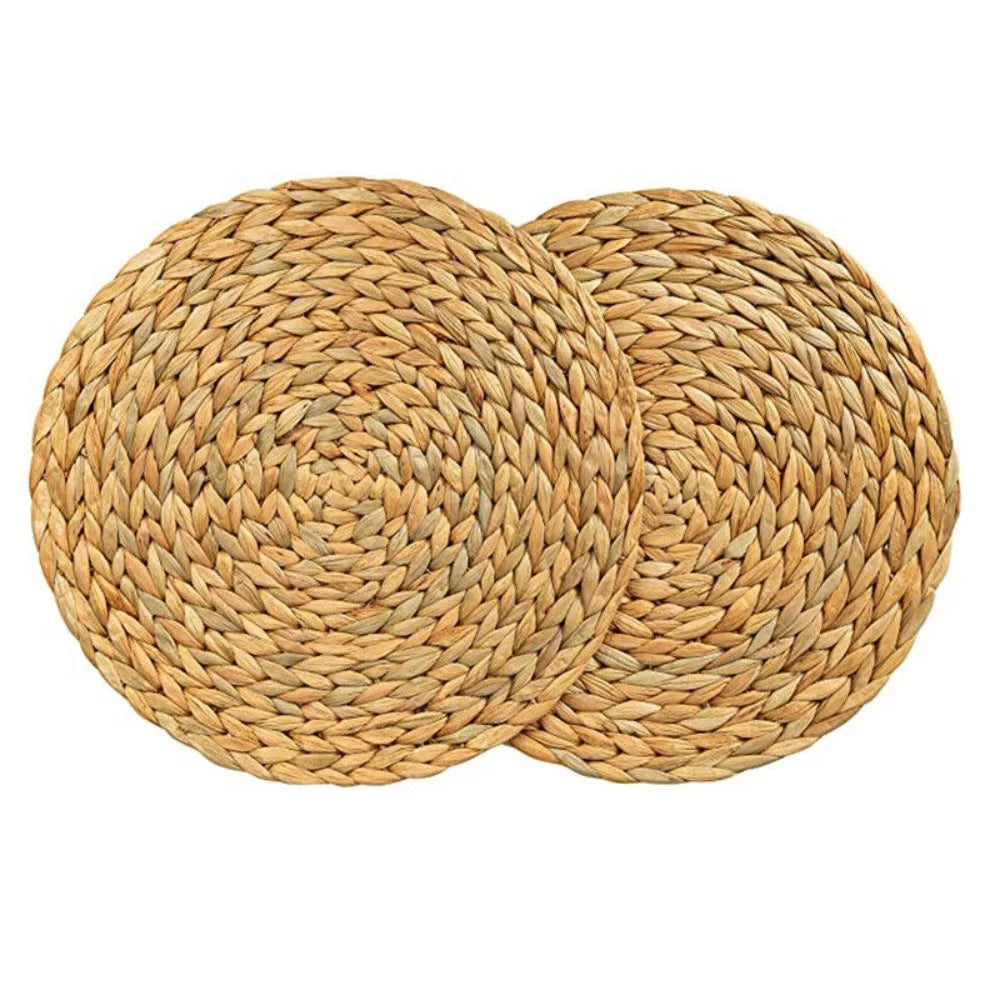 Rattan Round Natual Straw cups Mat
