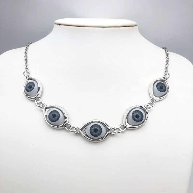 Evil Eye Gothic Chain Necklace | Punk Choker Pendant