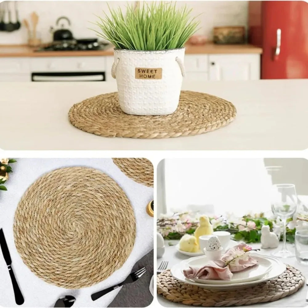 Round Handwoven Rattan Placemats