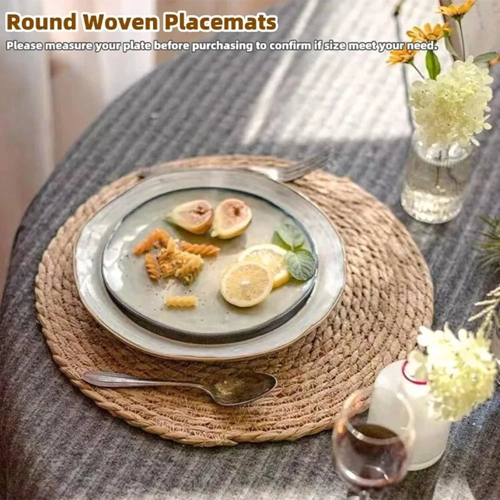 Round Handwoven Rattan Placemats