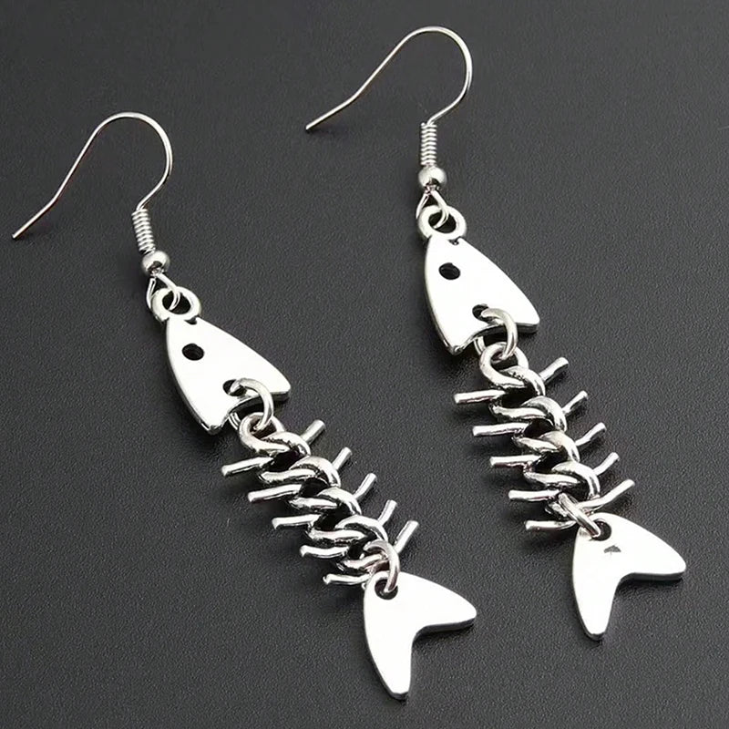 Metal Fishbone Earrings
