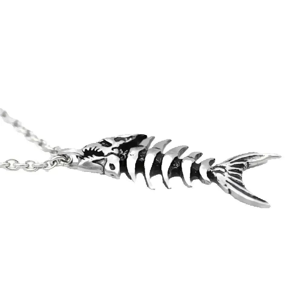 fish bone pendant necklace