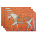 Indian Style White Horse Placemats Set Of 4