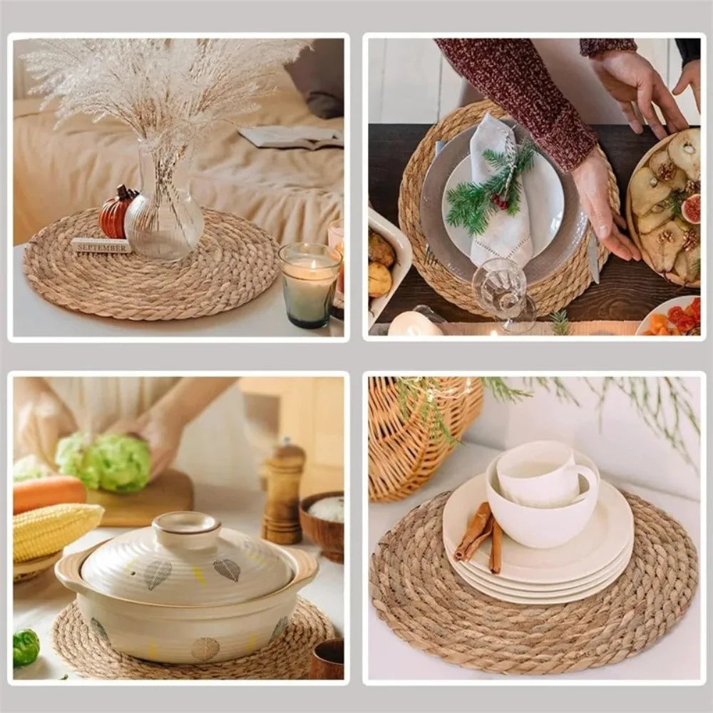 Round Handwoven Rattan Placemats
