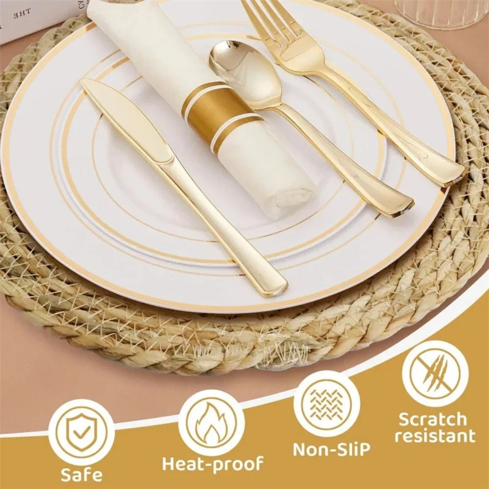 Round Handwoven Rattan Placemats