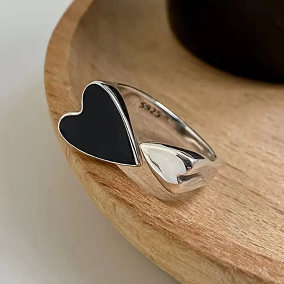 PANJBJ Real 925 Sterling Silver Retro Round Ring For 2 Rigns Women Chain Vintage Fine Jewelry Minimalist Accessories Gift