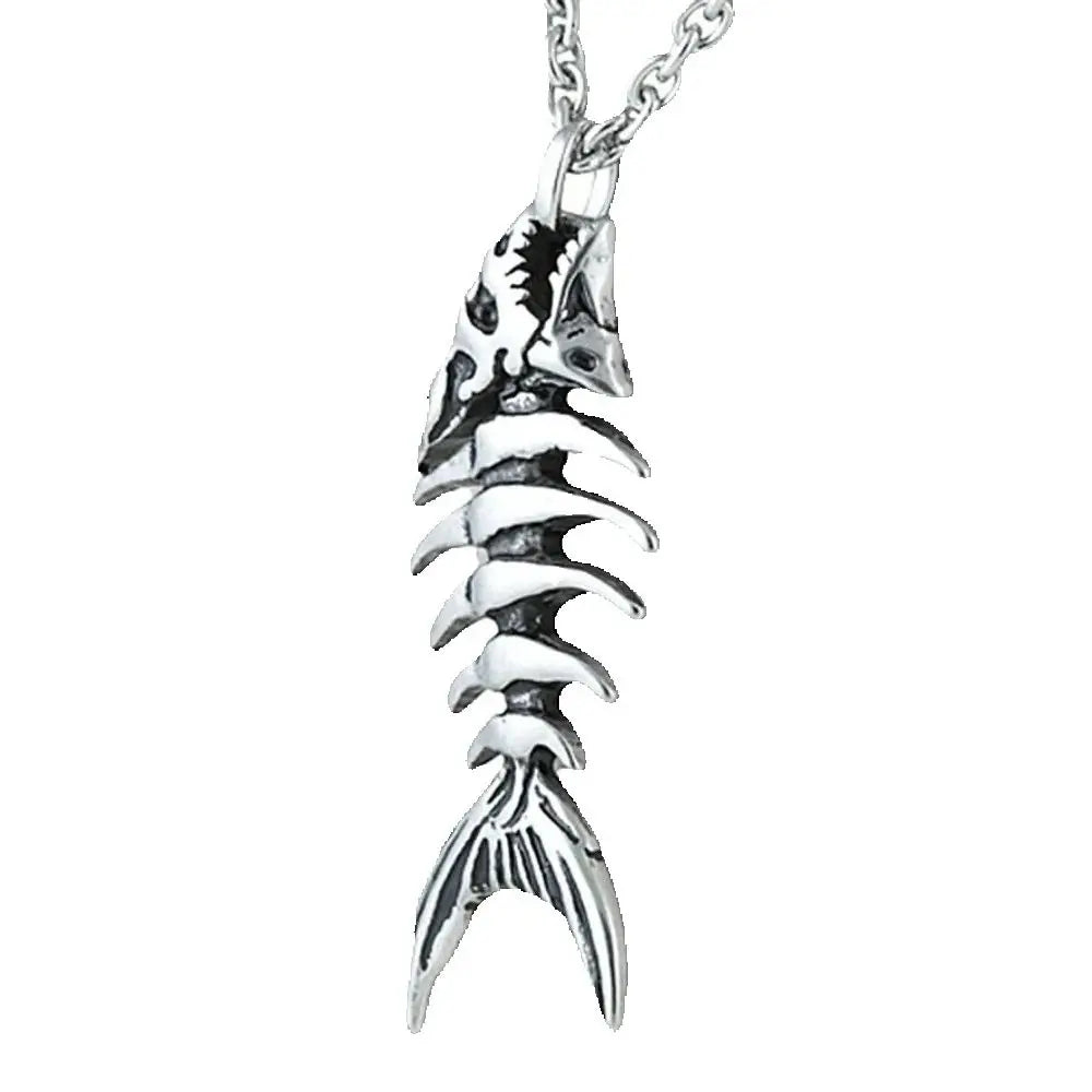 fish bone pendant necklace