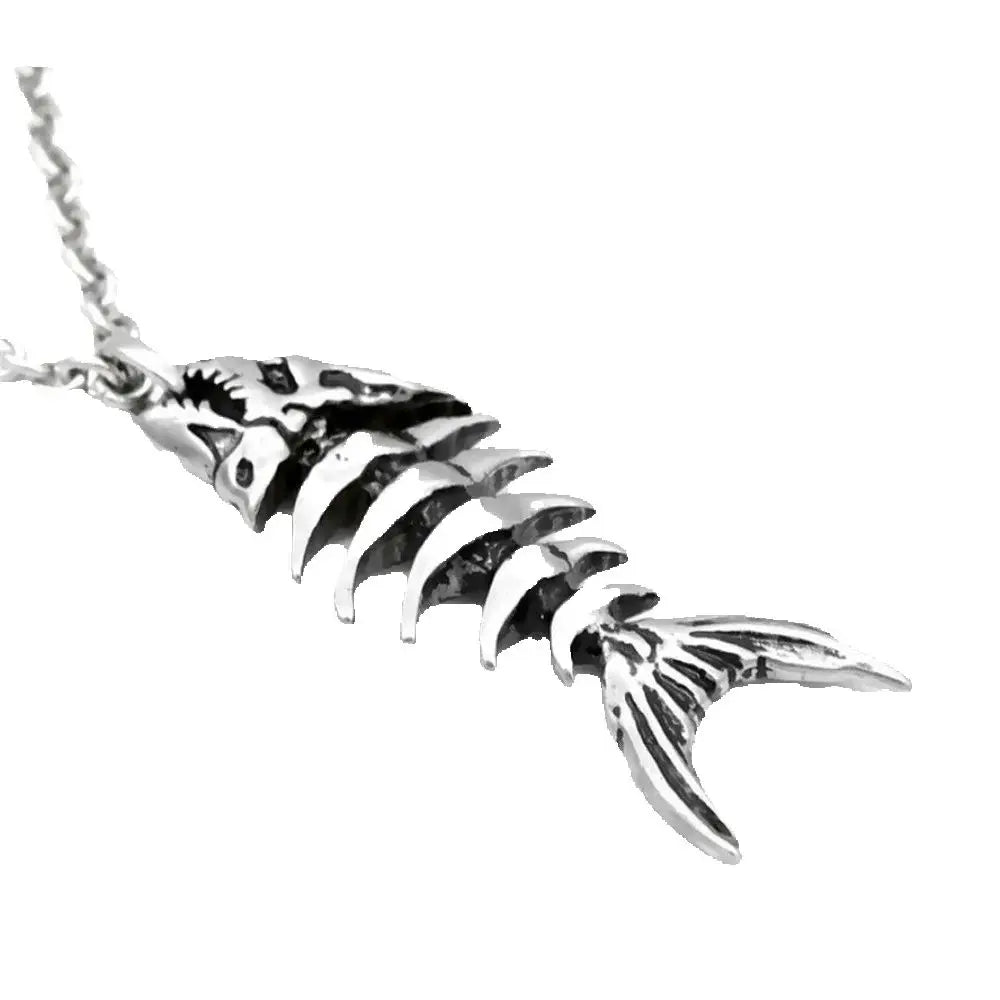 fish bone pendant necklace