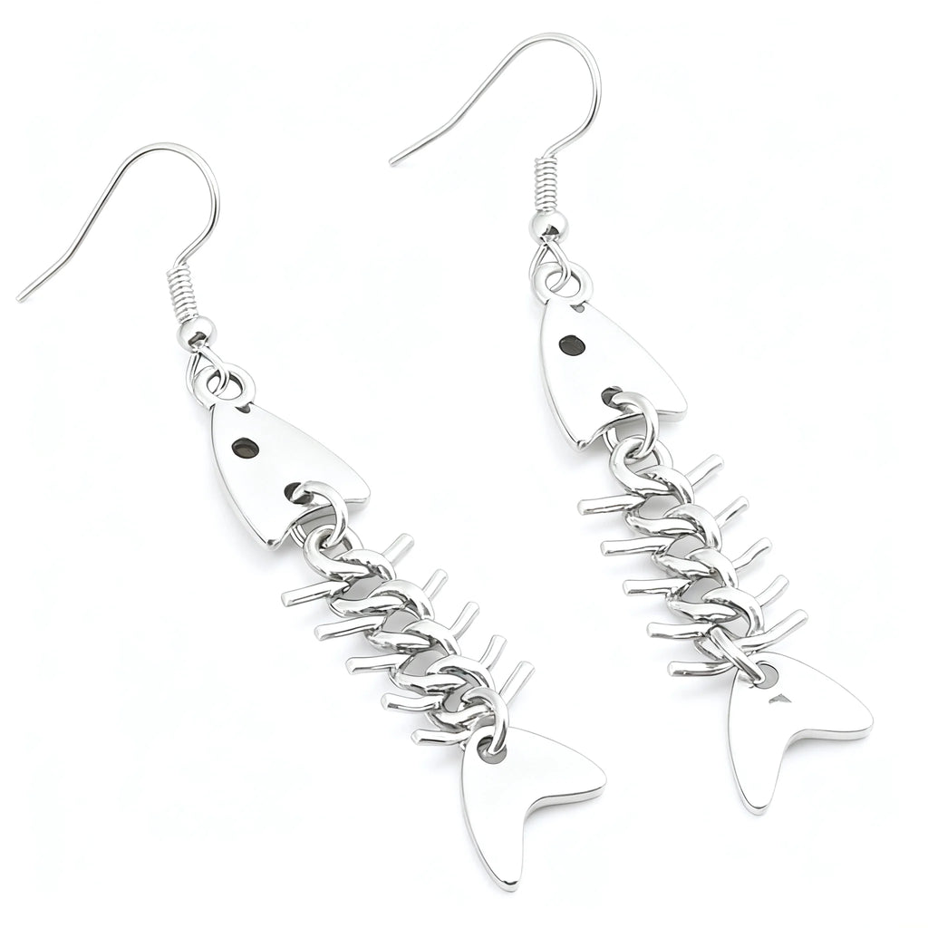 Metal Fishbone Earrings