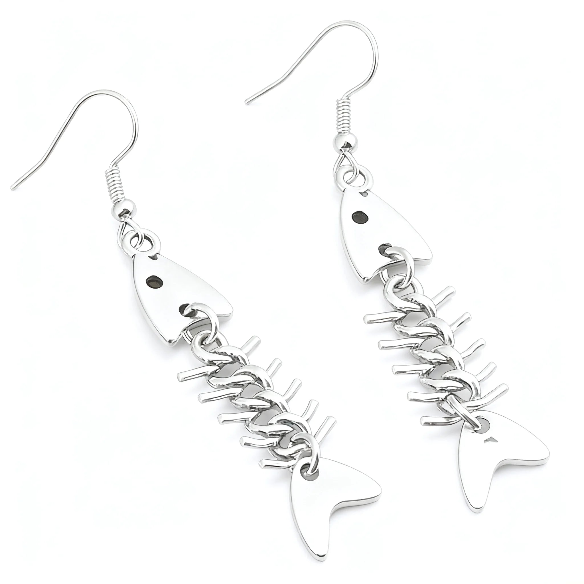 Metal Fishbone Earrings