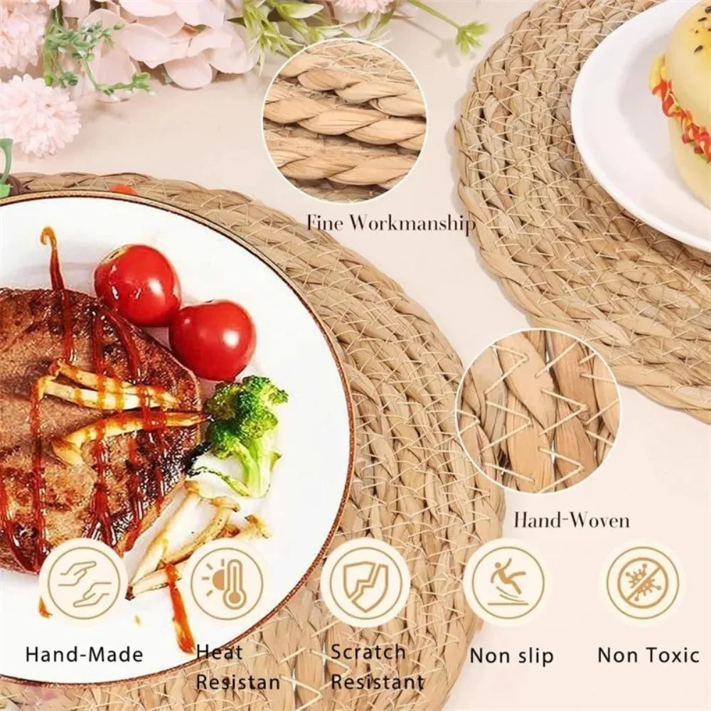 Round Handwoven Rattan Placemats