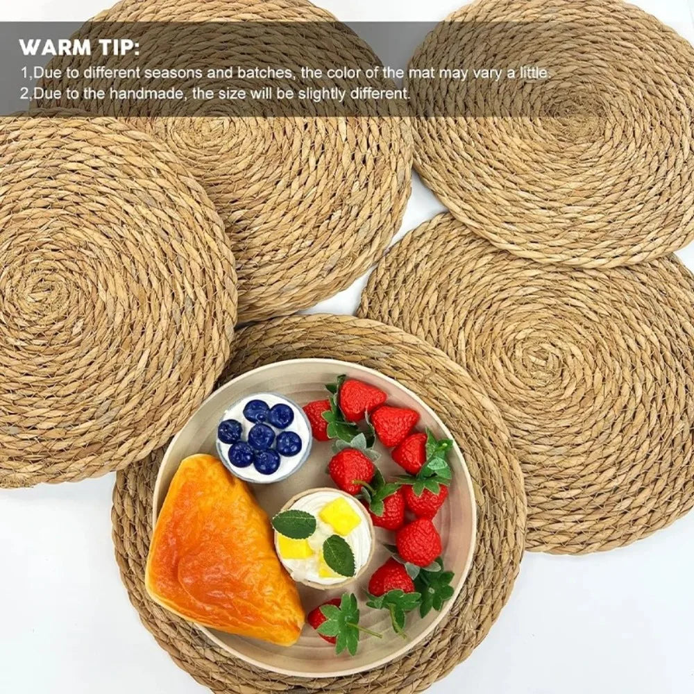 Round Handwoven Rattan Placemats
