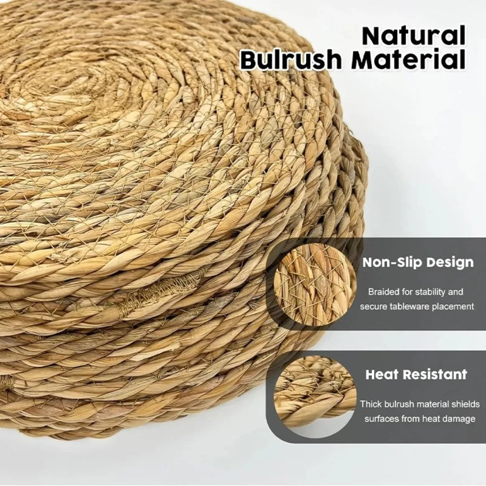 Round Handwoven Rattan Placemats