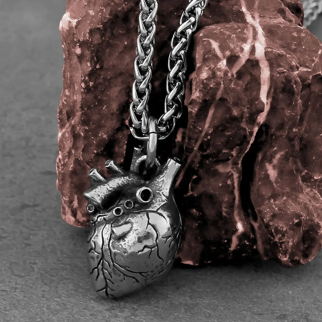 Heart Pendant Necklace Stainless Steel