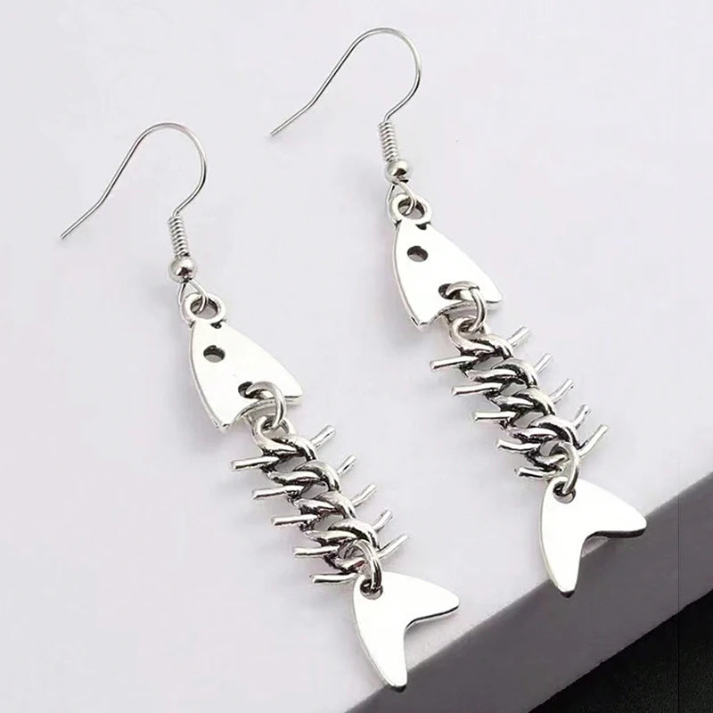 Metal Fishbone Earrings