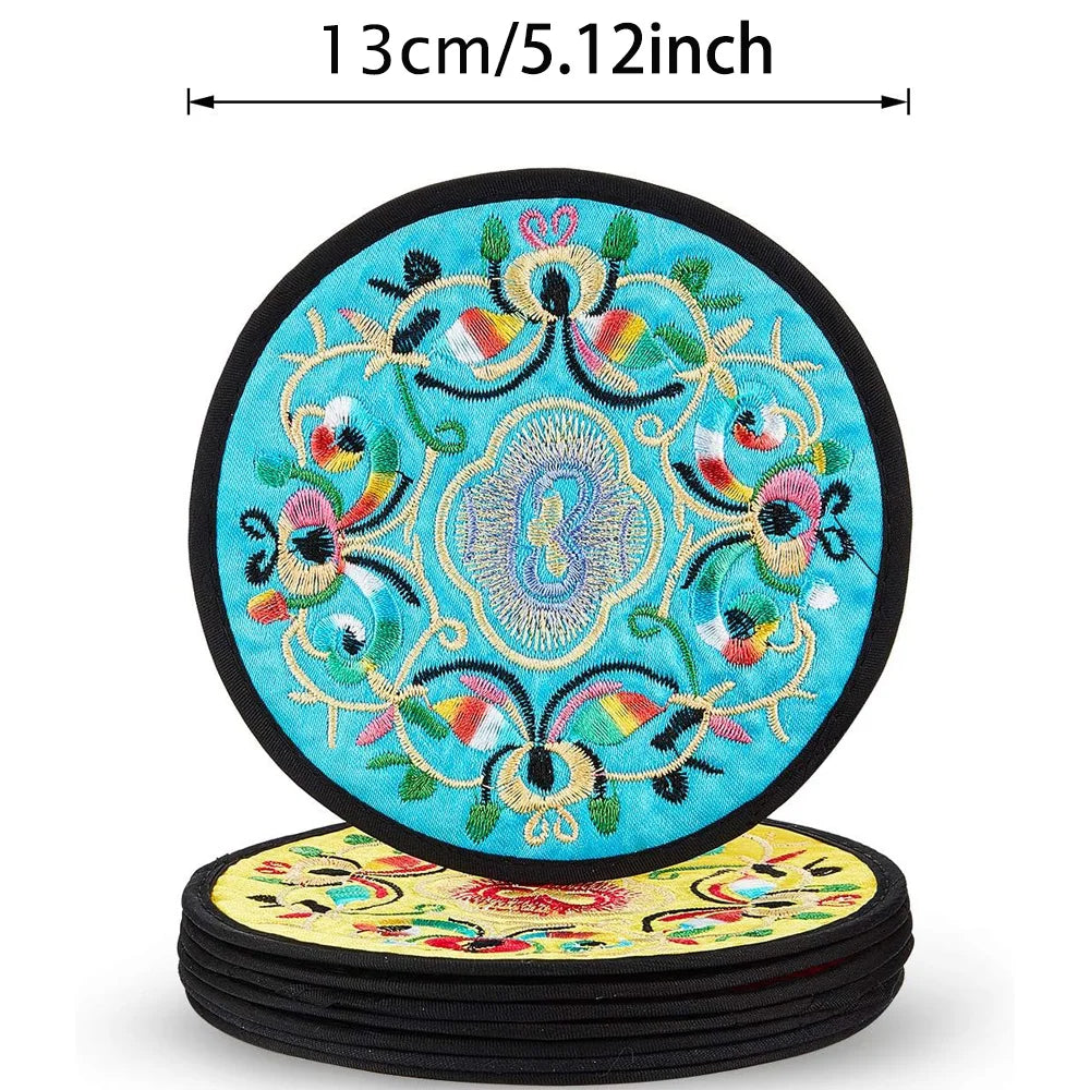 1pc Coasters,  Floral Fabric Coasters Teacup Mat