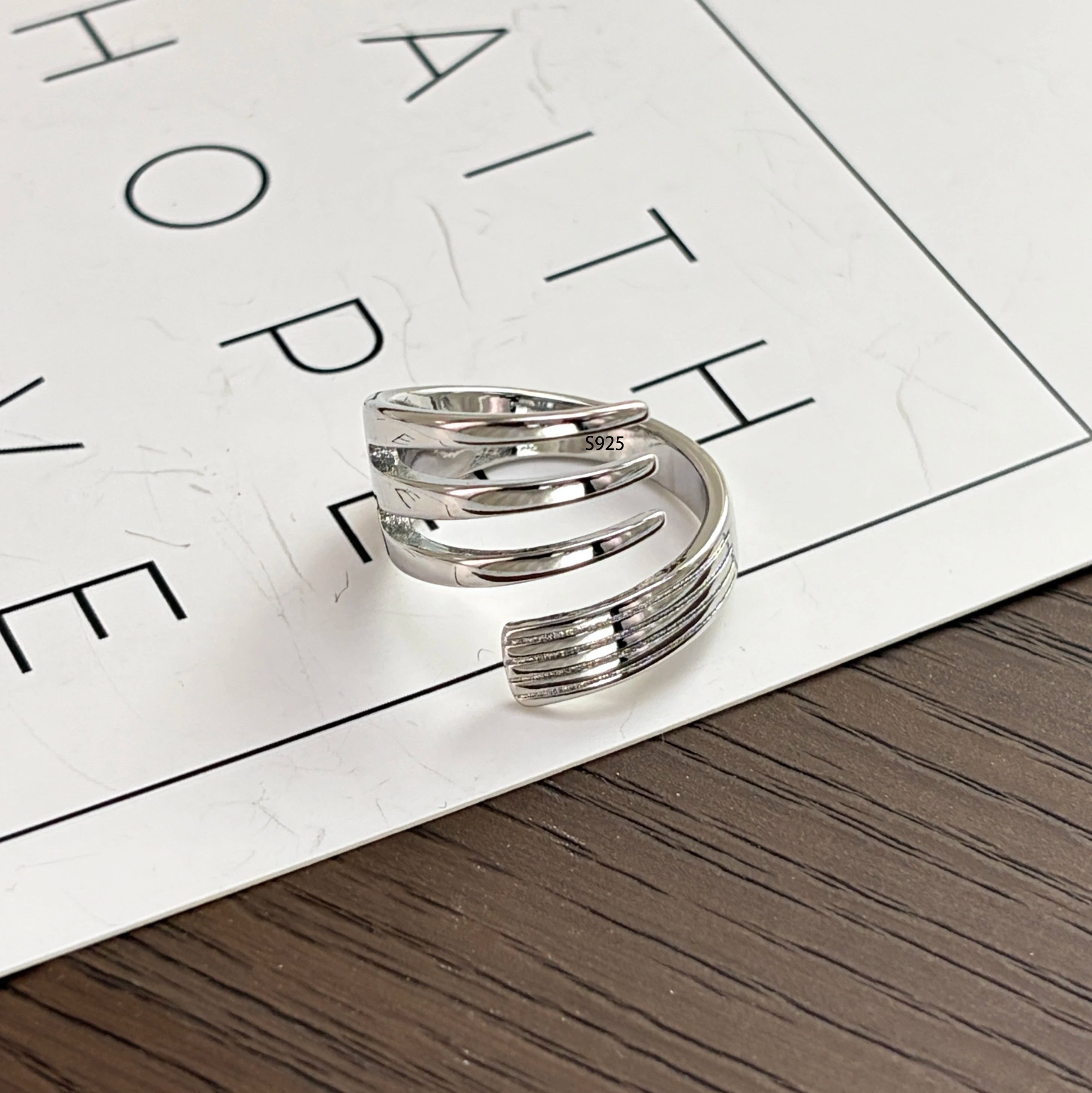 PANJBJ Real 925 Sterling Silver Retro Round Ring For 2 Rigns Women Chain Vintage Fine Jewelry Minimalist Accessories Gift