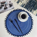 1/6/10PCS Round Braided Red Placemats